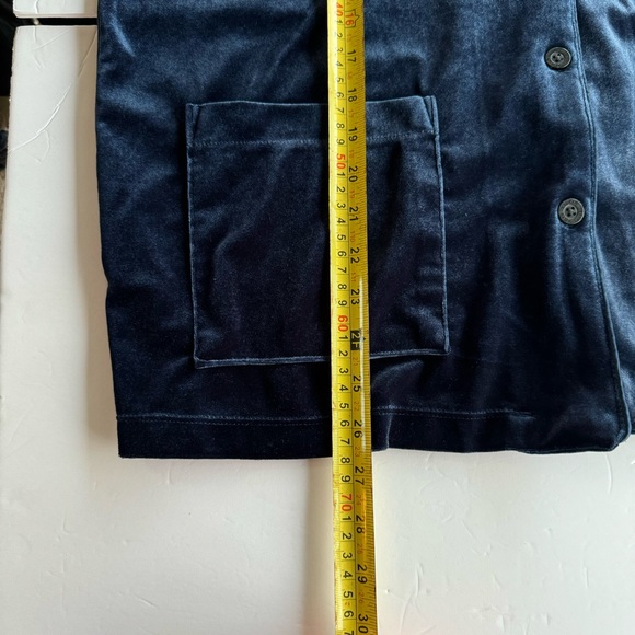 Lauren Ralph Lauren Navy Velvet 2 Pc. Pajama Set, Size Large - Picture 13 of 13